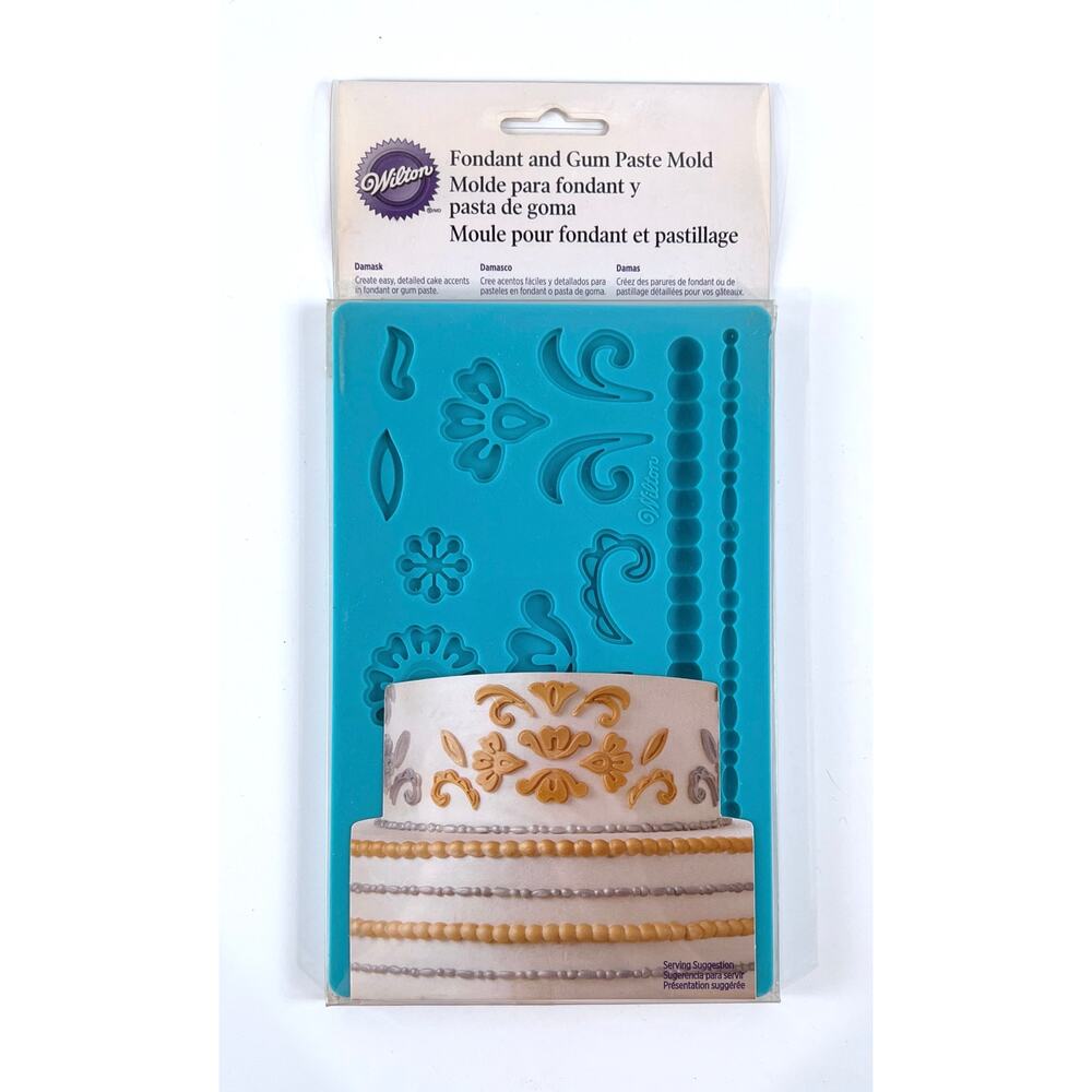 Wilton Damask Fondant & Gum Paste Mold Silicone Cake Decorating Mold